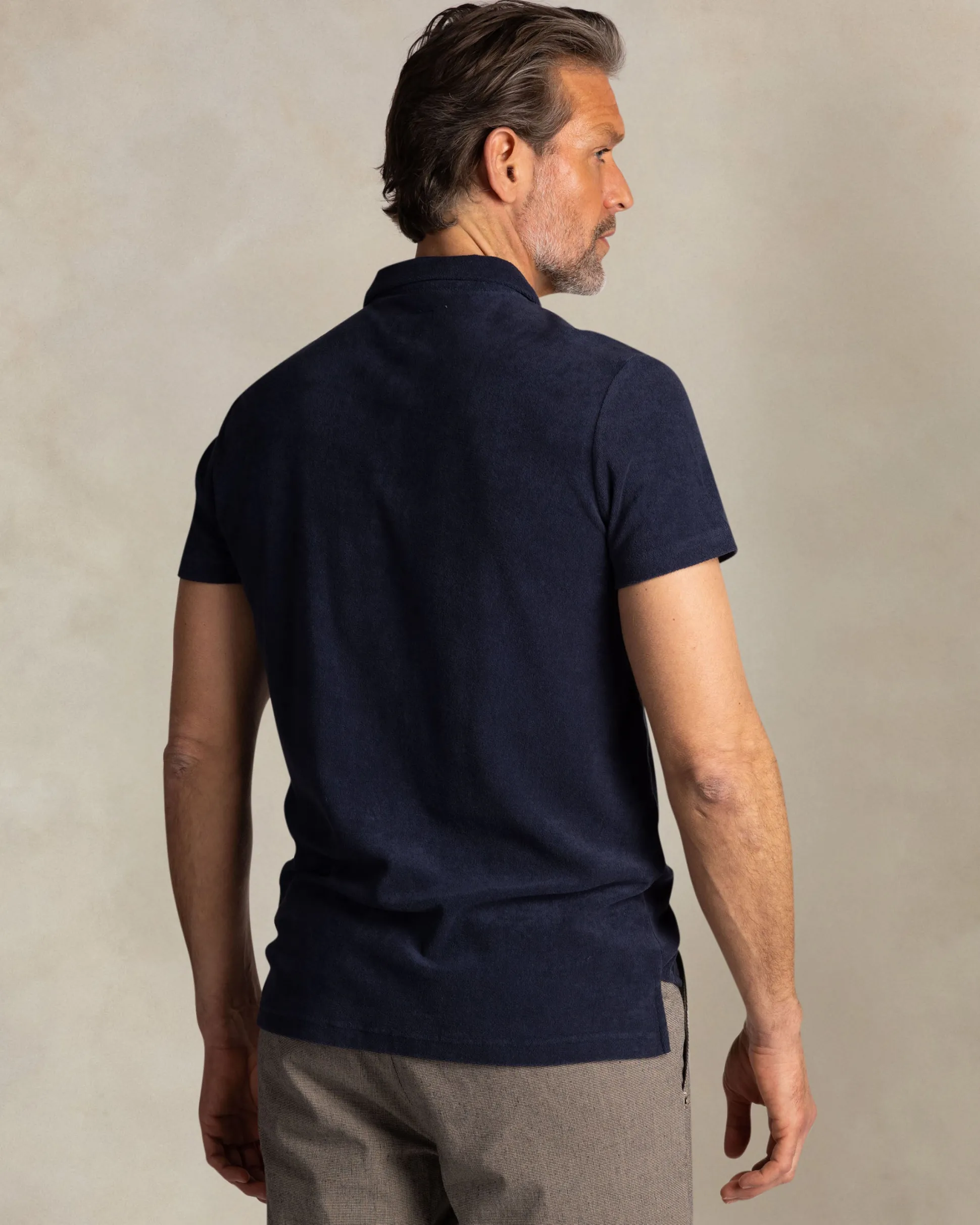 Navy terry cloth polo