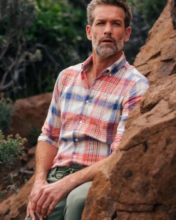 Orange and blue checked shirt