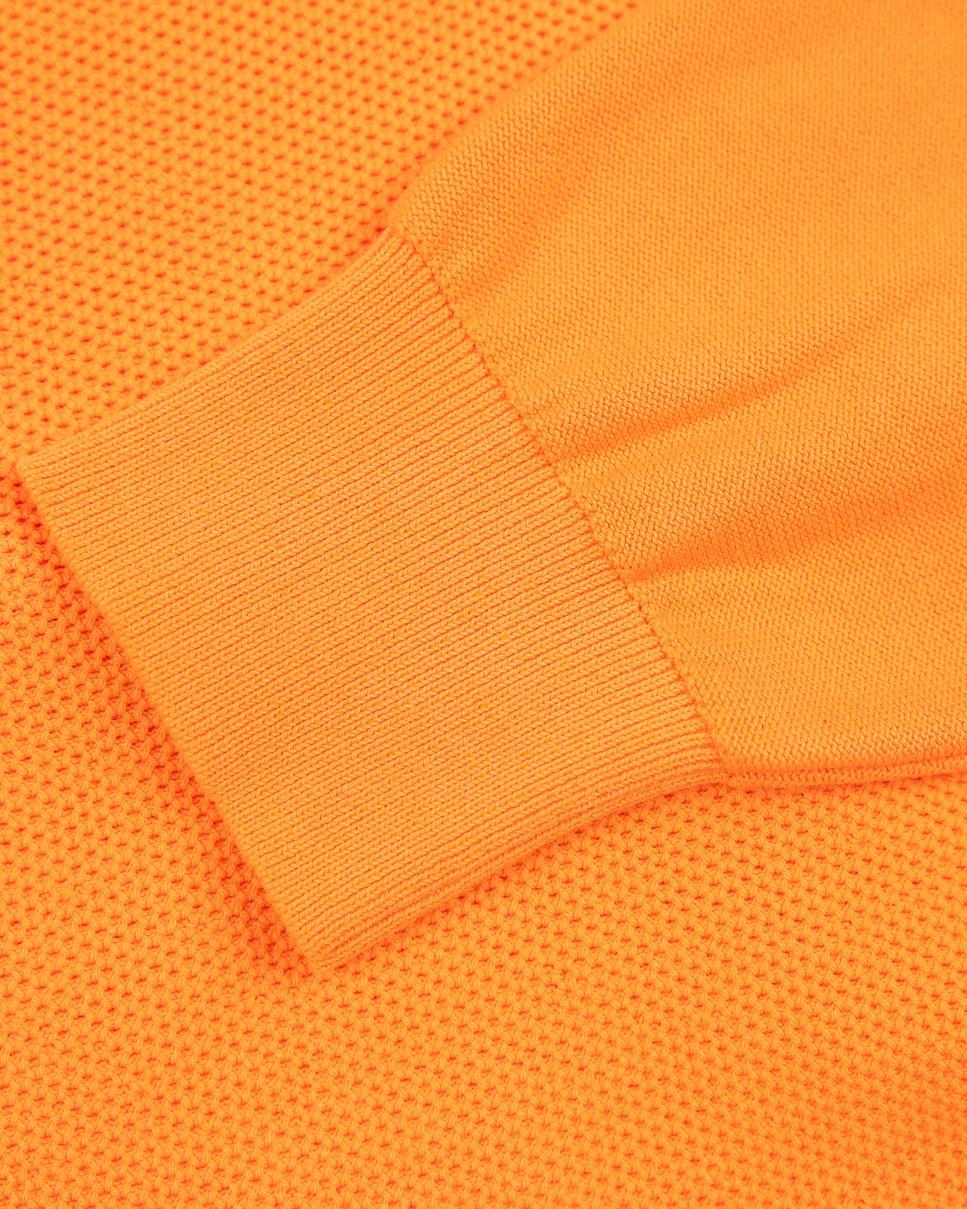 Orange basic pullover with half zipper