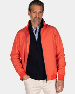 Orange cotton bomber jacket