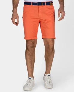 Orange Cotton Chino Shorts