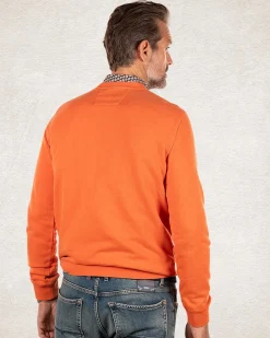 Orange crew neck sweater - Ginger Orange
