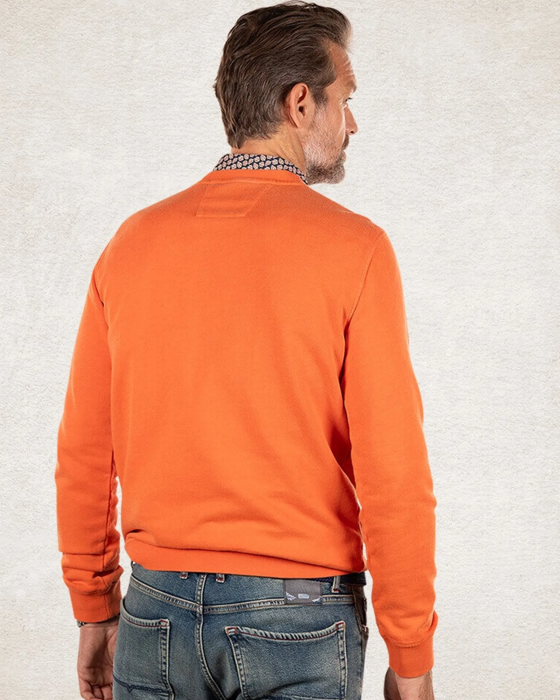 Orange crew neck sweater - Ginger Orange