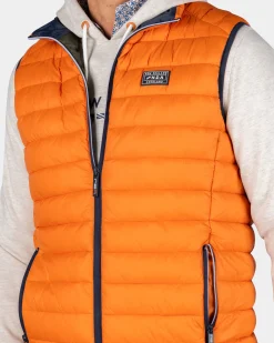 Orange quilted bodywarmer - Almond Orange