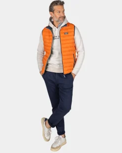 Orange quilted bodywarmer - Almond Orange