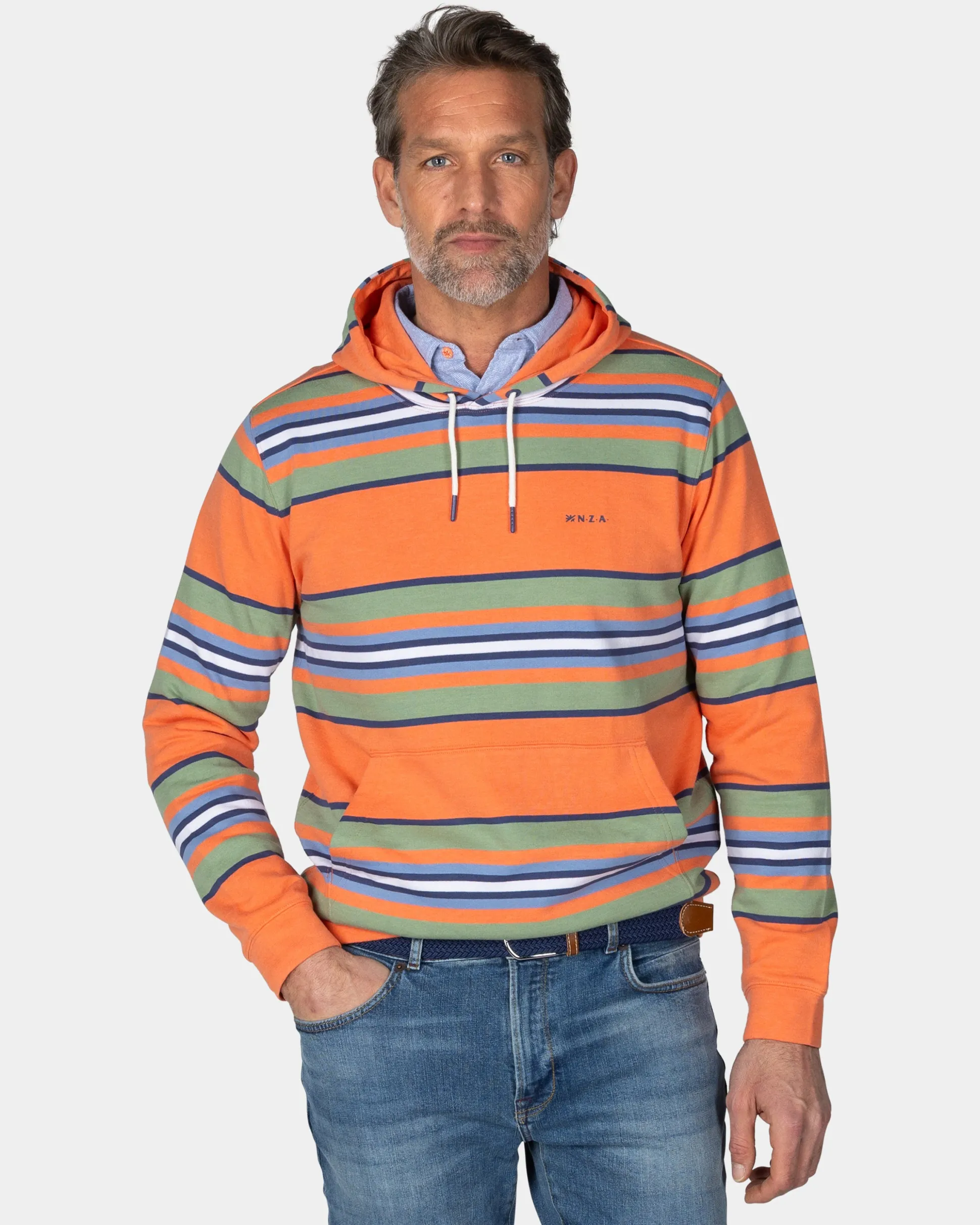 Orange striped hoodie
