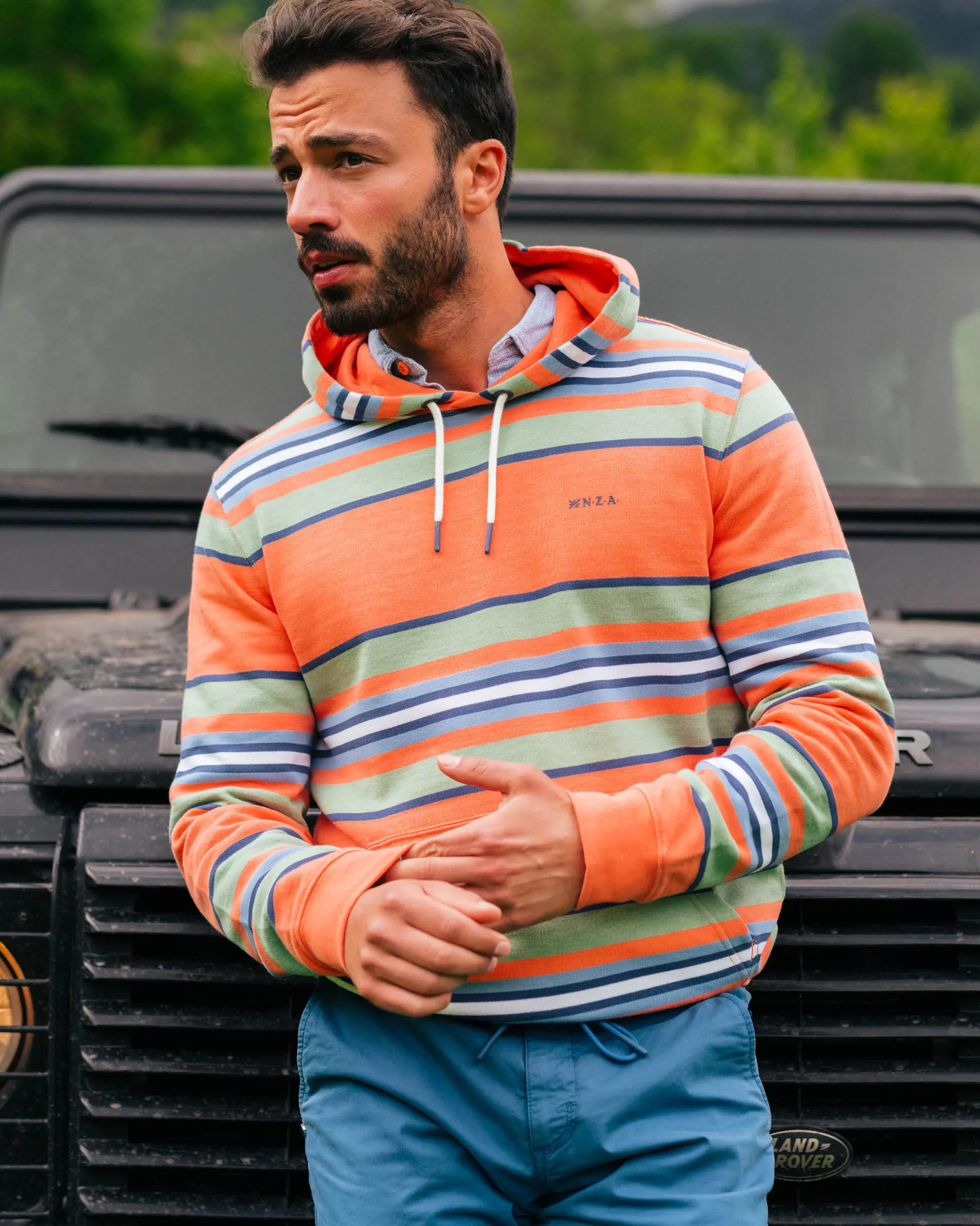 Orange striped hoodie