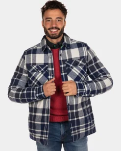 Padded checkered overshirt Opihi - Steady Navy