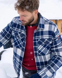 Padded checkered overshirt Opihi - Steady Navy
