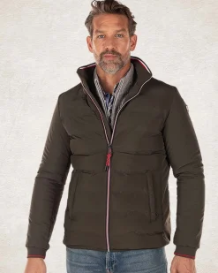 Padded solid coloured jacket - Smoked Green
