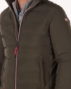 Padded solid coloured jacket - Smoked Green