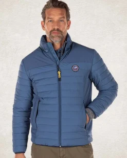 Padded solid coloured winter jacket - Lead Blue