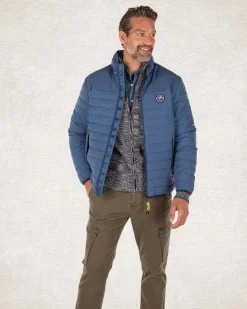 Padded solid coloured winter jacket - Lead Blue