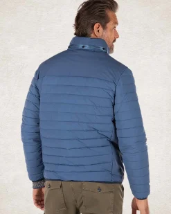 Padded solid coloured winter jacket - Lead Blue
