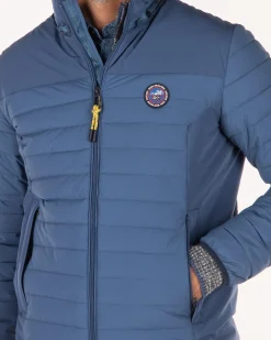 Padded solid coloured winter jacket - Lead Blue