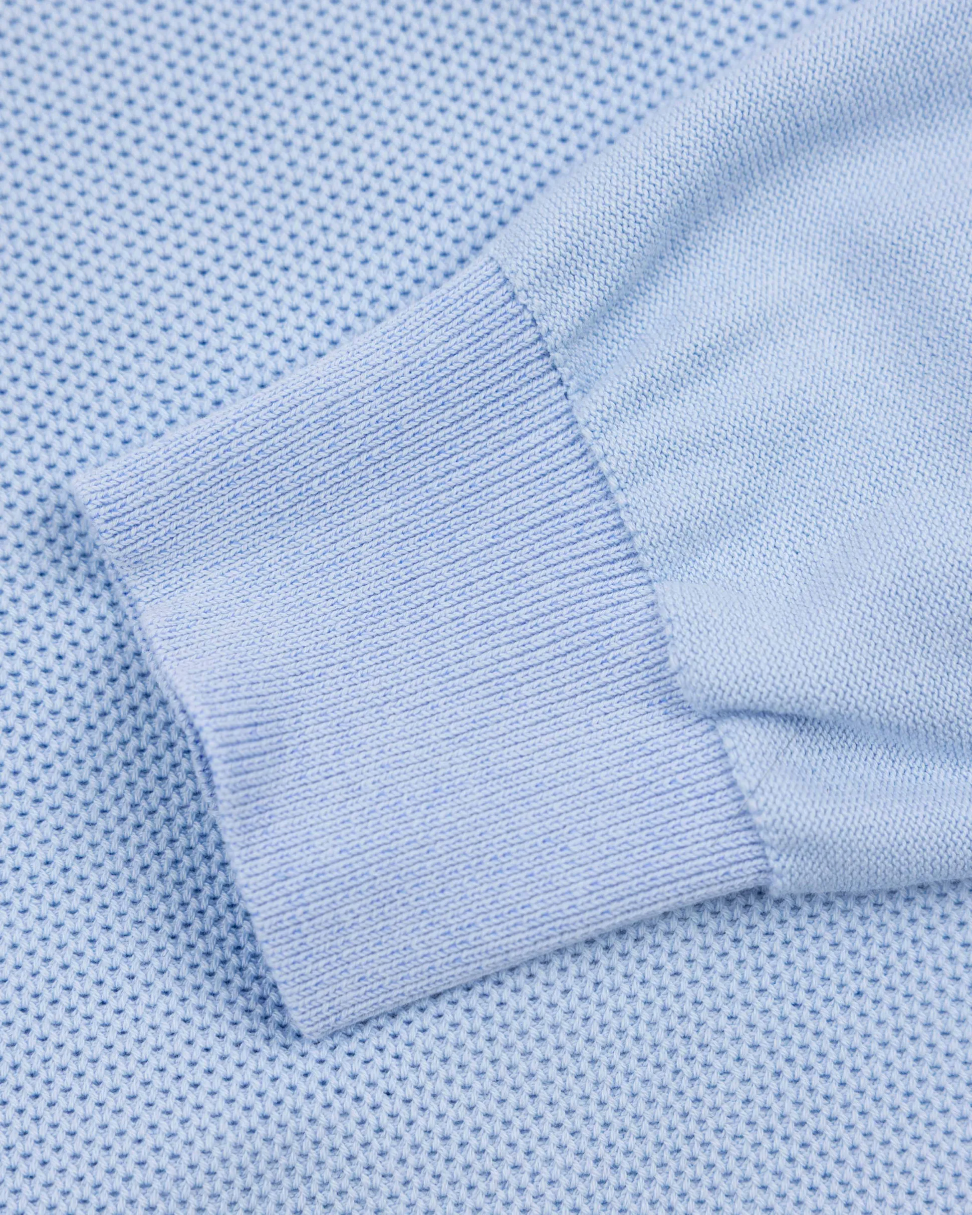 Pastel blue basic pullover with half zipper