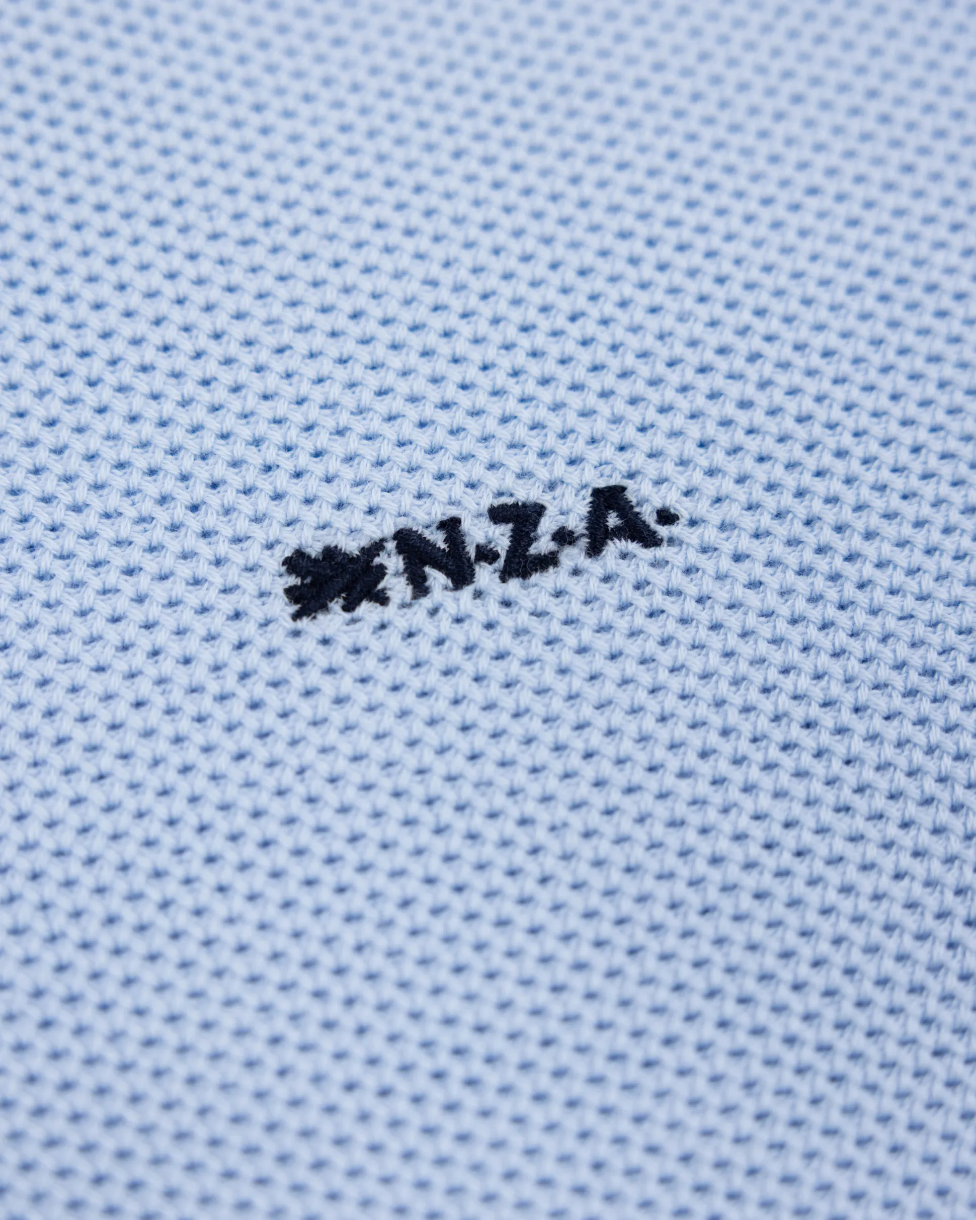 Pastel blue basic pullover with half zipper