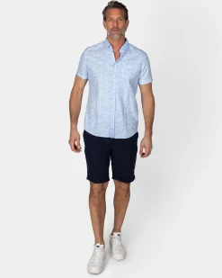 Pastel Blue Shirt with White Print