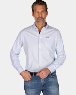 Pastel blue solid cotton shirt