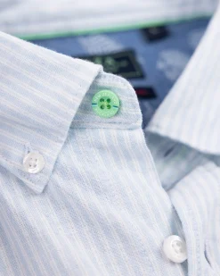 Pastel blue striped linen shirt