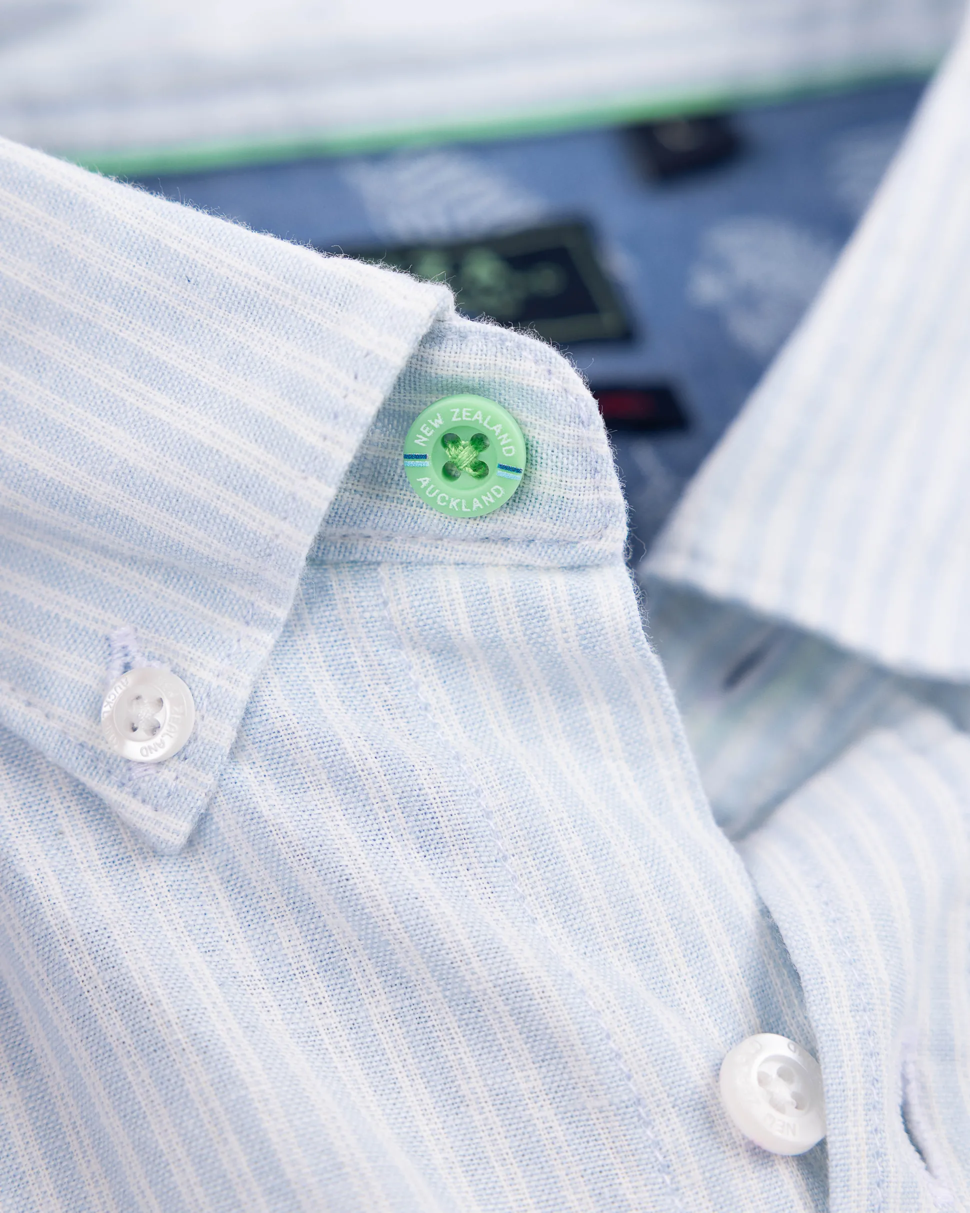 Pastel blue striped linen shirt