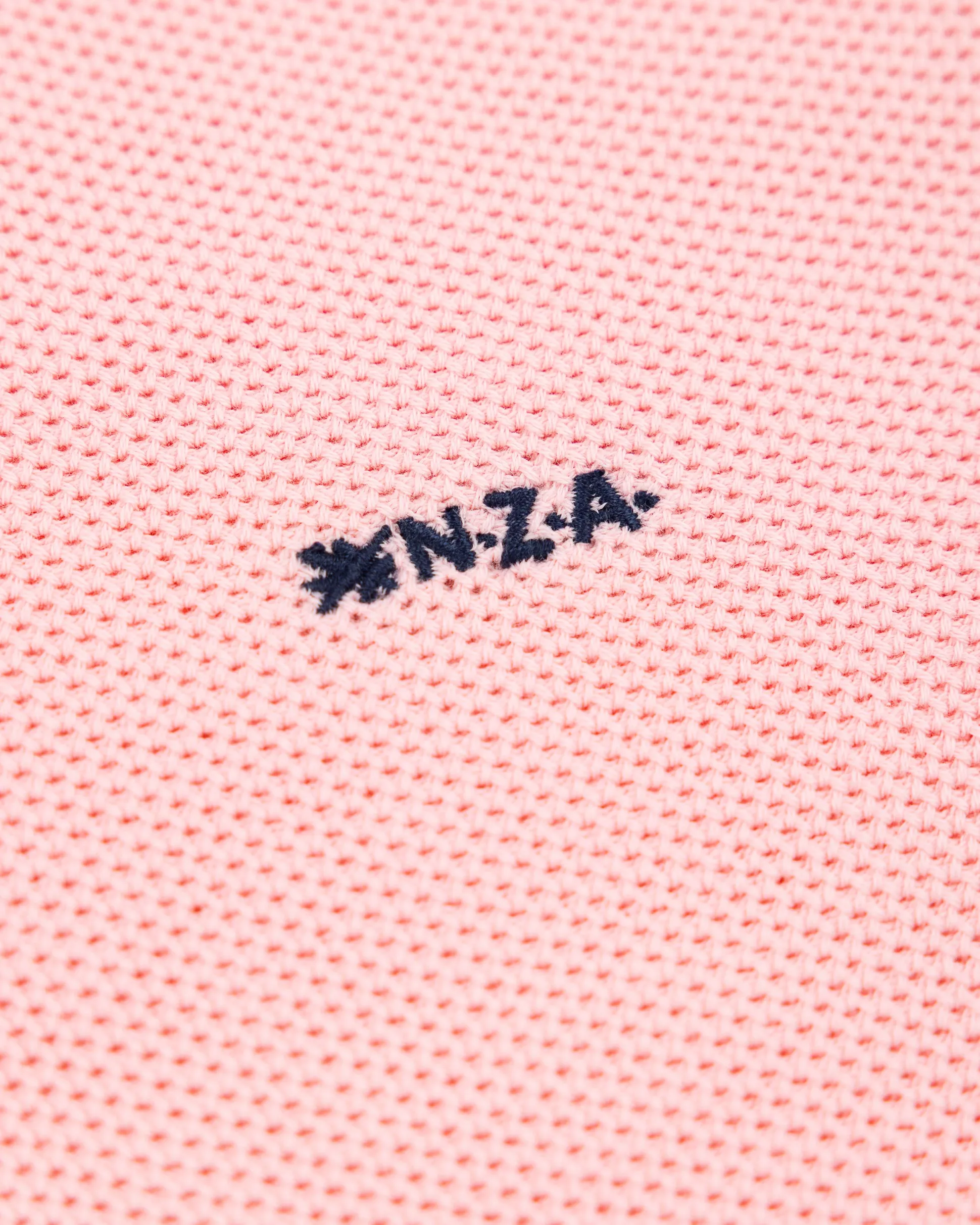 Pastel pink basic pullover with half zipper