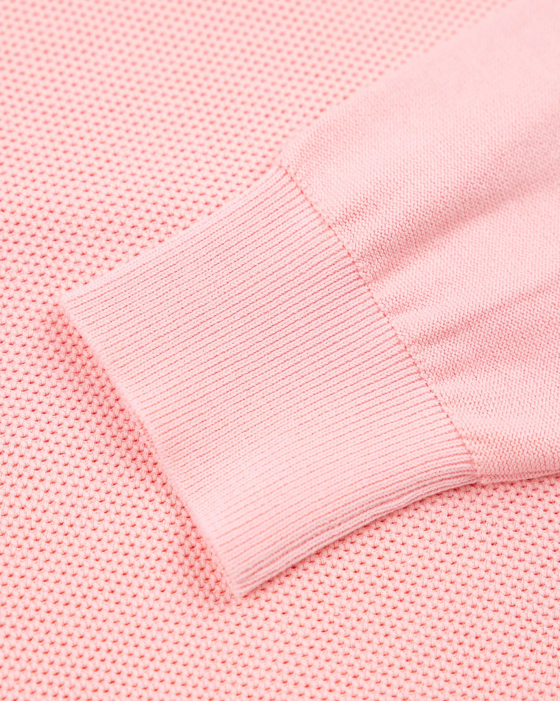 Pastel pink basic pullover with half zipper