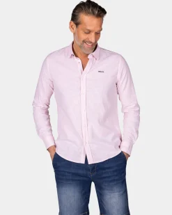 Pastel Pink Linen Shirt with Elastane