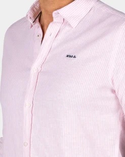 Pastel Pink Linen Shirt with Elastane