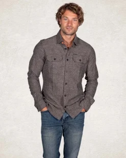 Plain cotton overshirt - Pitch Navy
