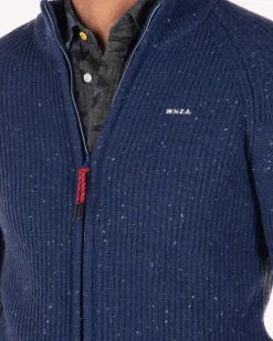 Plain full zip pullover - Bright Water Blue