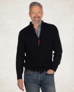 Plain full zip pullover - Pitch navy
