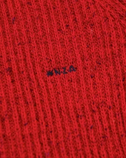 Plain full zip pullover - Carmine red