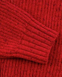 Plain full zip pullover - Carmine red