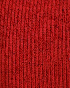 Plain full zip pullover - Carmine red