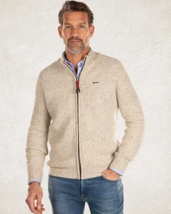 Plain full zip pullover - Milky Ecru