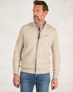 Plain full zip pullover - Milky Ecru