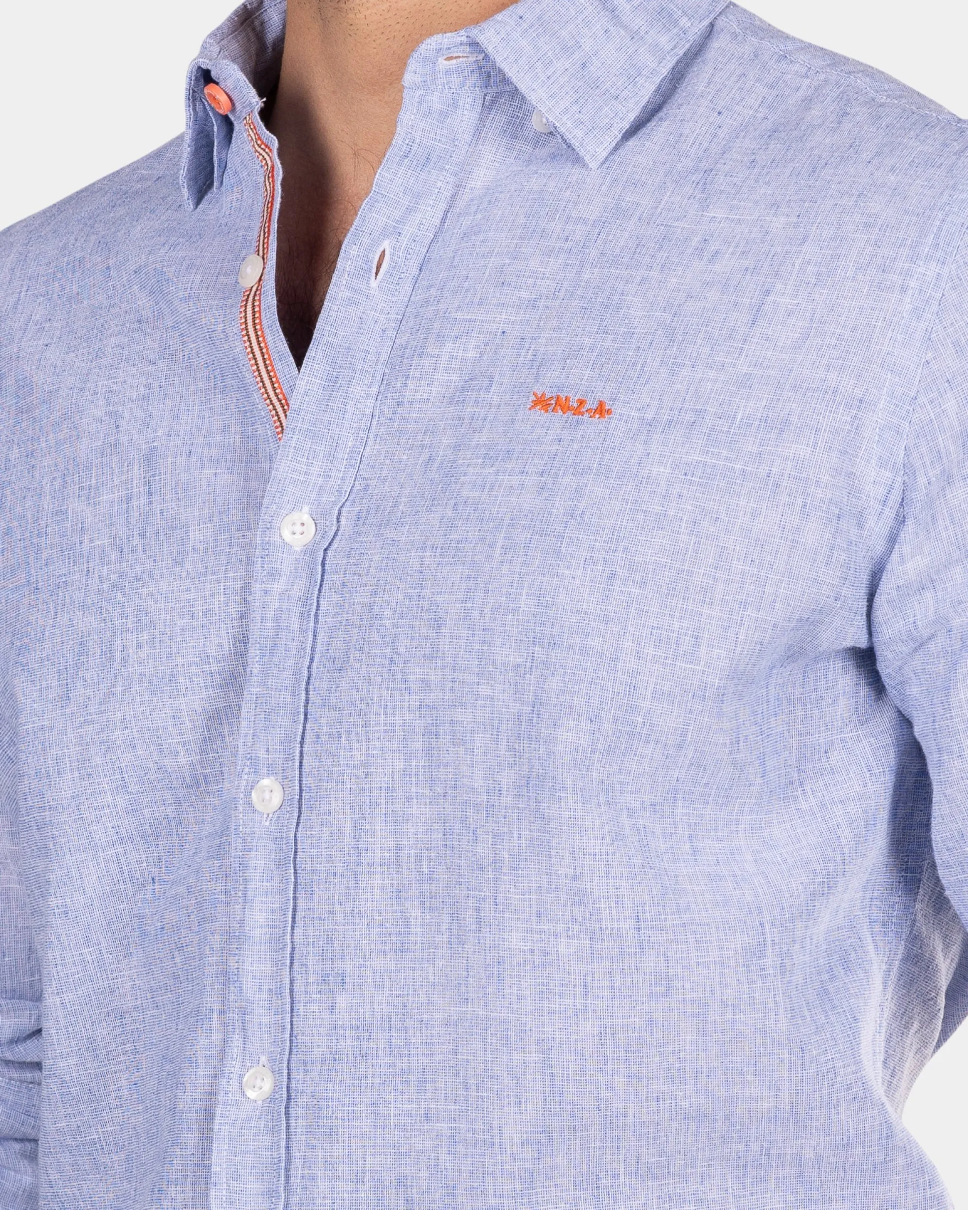 Plain linen shirt - Dusk Navy
