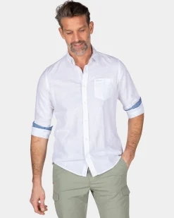 Plain linen shirt in many colors - White