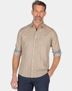 Plain linen shirt in many colors - Shimmering Sand