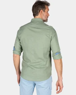 Plain linen shirt in many colors - Mellow Army