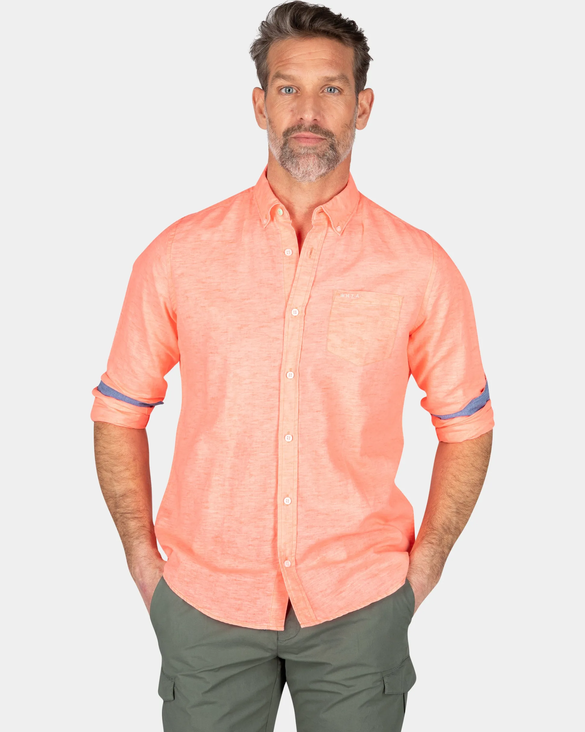 Plain linen shirt in many colors - Fury Pink