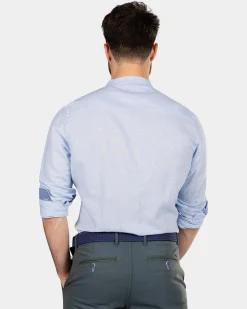 Plain shirt without collar - Rhythm Blue