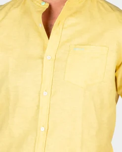 Plain shirt without collar - Iguana Yellow