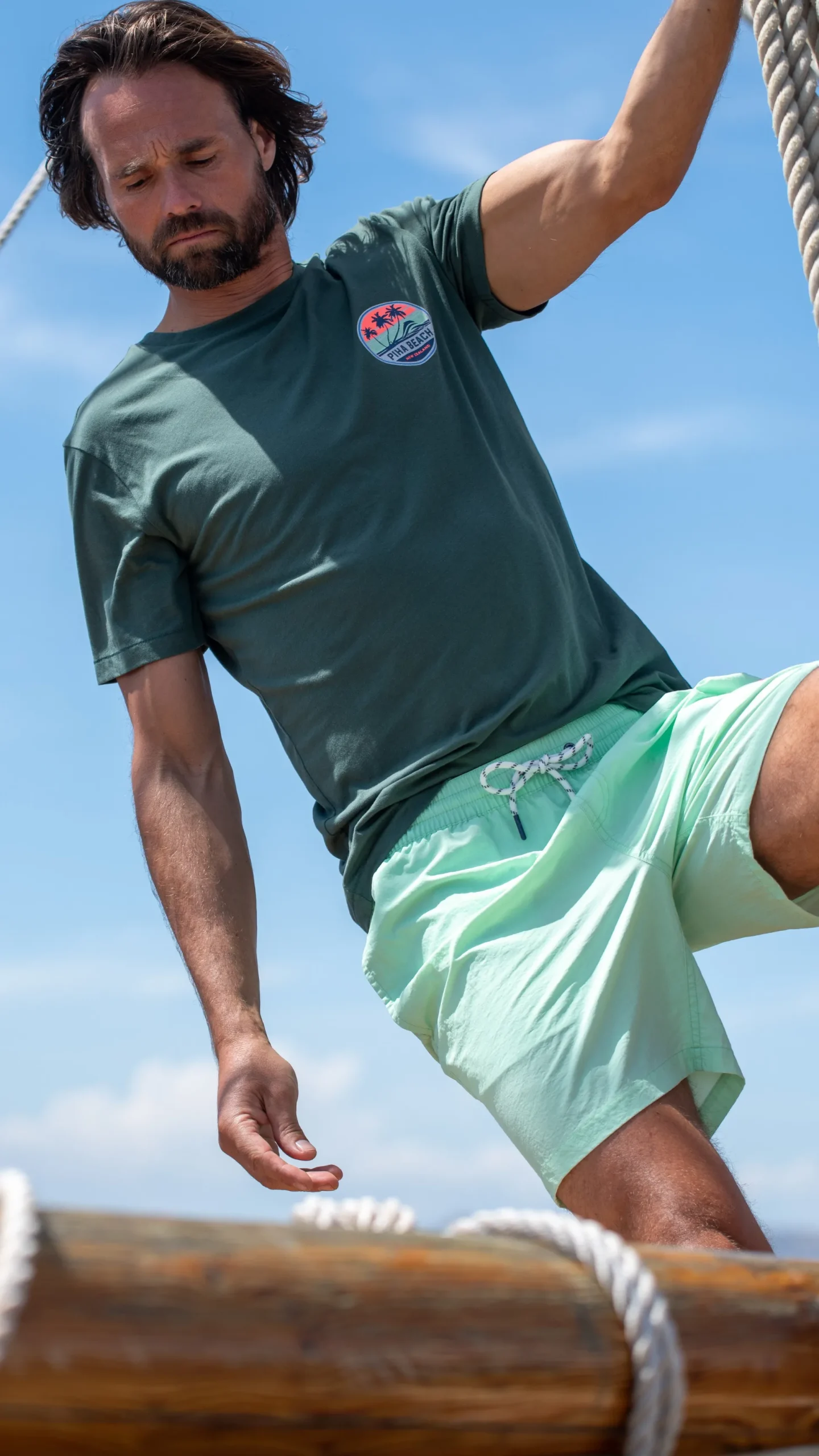Plain swim shorts - Teal Green