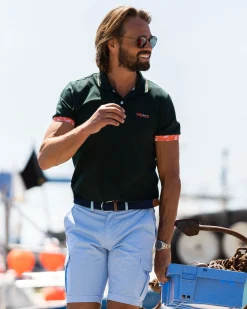 Polo shirt stretch cotton - Dark Pine