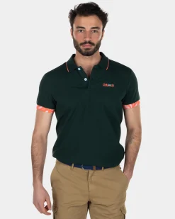 Polo shirt stretch cotton - Dark Pine