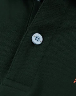 Polo shirt stretch cotton - Dark Pine