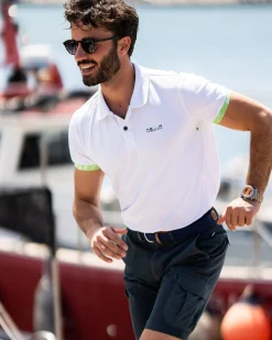 Polo shirt stretch cotton - White