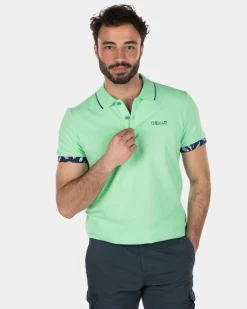 Polo shirt stretch cotton - Sea Green